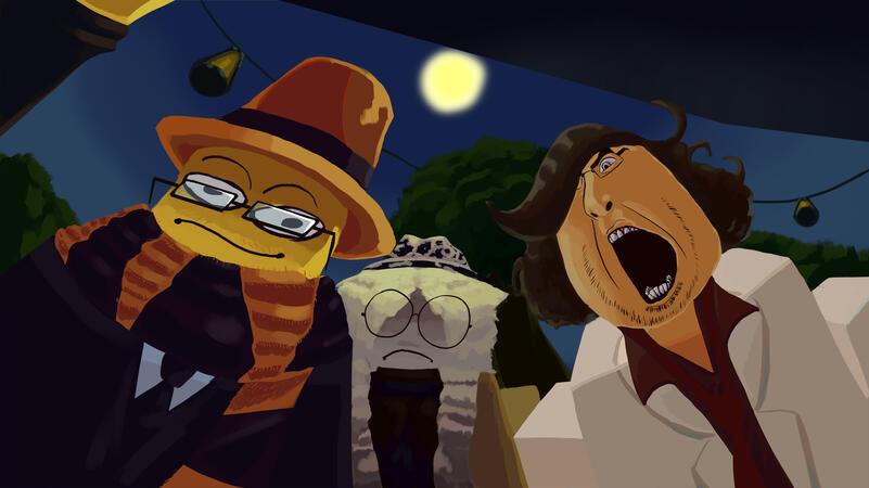 crazy roblox guys that 3 are me and two friends, that drawings is based of an image, BASED of a gta 5 end, and i draw the image :p